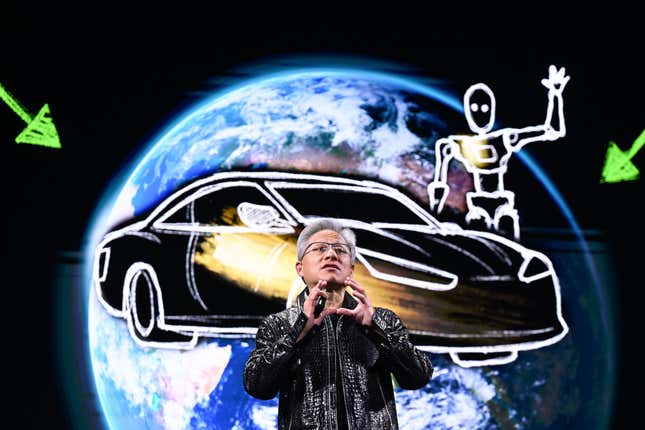 Nvidia-CEO Jensen Huang bei einer Keynote der CES 2025 in Las Vegas, Nevada.