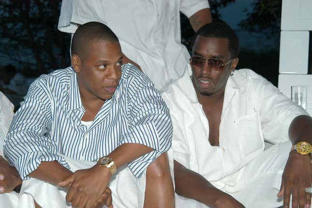 Jay Z, left and Sean “P.Diddy” Combs at the Absolut White Party in 2003.