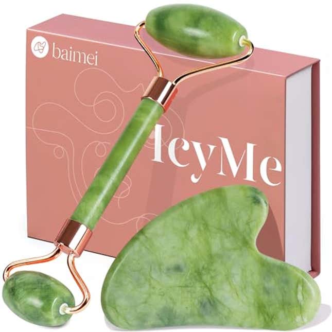 BAIMEI IcyMe Gua Sha & Jade Roller Facial Tools Face Roller And Gua Sha ...