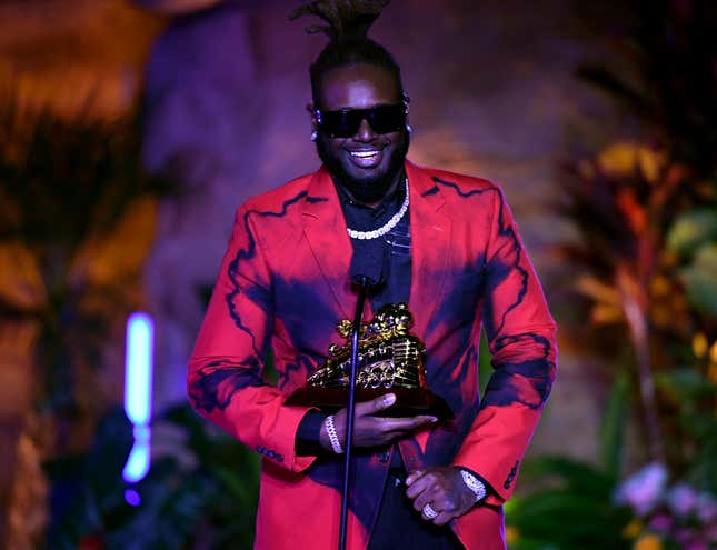 T-Pain accepts the Legend Award onstage at Soul Train Awards 2023 on November 19, 2023 in Beverly Hills, California.