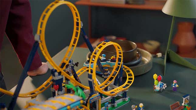 The physics behind our first brick-built roller-coaster with loops