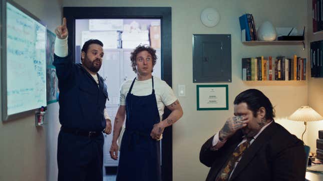 Ricky Staffieri as Ted Fak, Jeremy Allen White as Carmen “Carmy” Berzatto, Matty Matheson as Neil Fak 