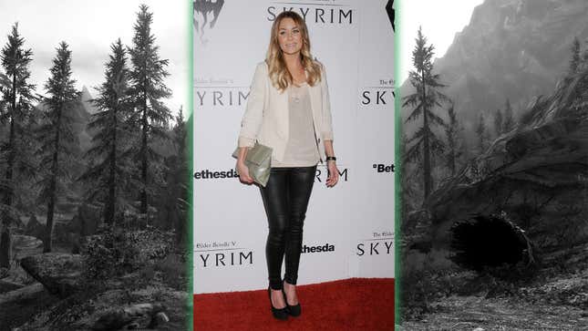 The Hills' Lauren Conrad smiles on the Skyrim red carpet.