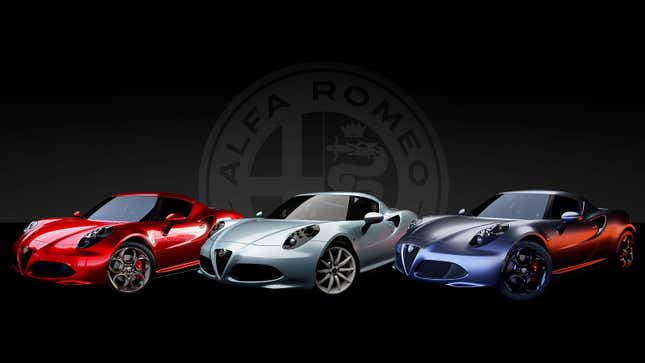 A render of three Alfa Romeo concept cars. 