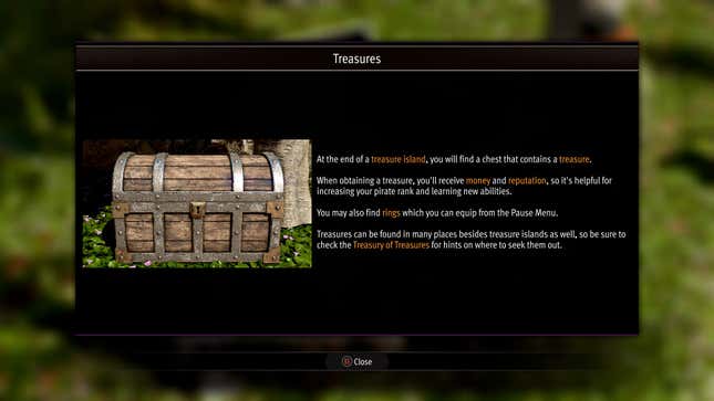 The treasure chest description in Like a Dragon: Pirate Yakuza in Hawaii.