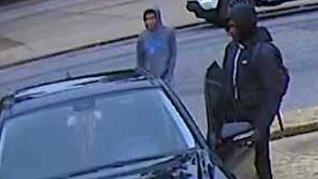 Two suspects accused of stealing a 2008 Mercedes-Benz E-Class at gunpoint in Memphis.