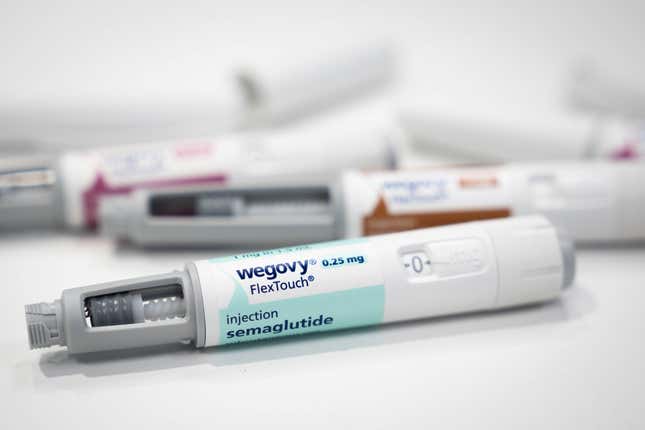 Semaglutida (GLP-1), fármaco para bajar de peso Wegovy, fabricado por la empresa farmacéutica Novo Nordisk, que está diseñado para tratar la diabetes tipo 2, pero es ampliamente conocido por su efecto en la pérdida de peso. Fecha de la imagen: miércoles 16 de octubre de 2024. 