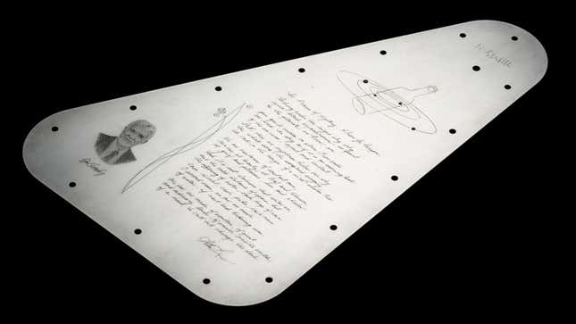The interior side of the commemorative panel.