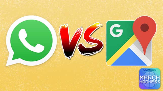 Image for article titled The Greatest App of All Time Day 25: WhatsApp vs. Google Maps