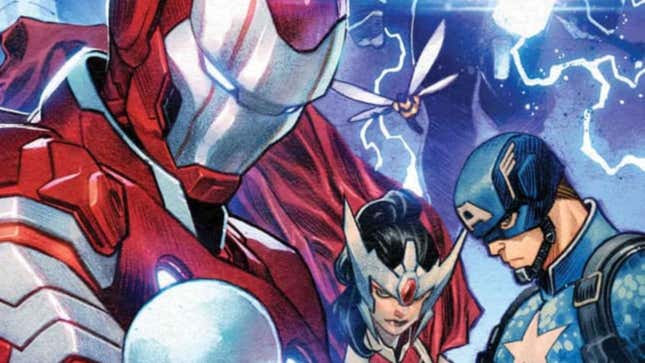 Iron Lad, Wasp, Sif y Capitán América en The Ultimates #1.