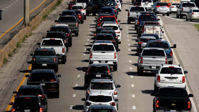 Rush hour traffic in Kansas City, Mo.