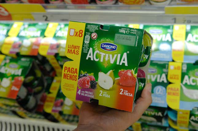 Les ventes de Danone ont bondi de 4 % d’une année sur l’autre pour atteindre environ 6,8 milliards d’euros (7,3 milliards de dollars) au premier trimestre 2024.