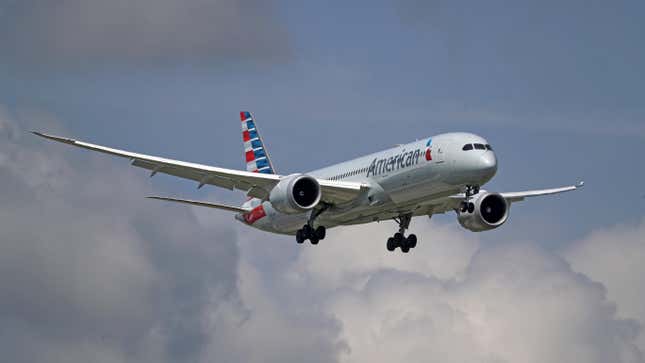 A Boeing 787-9 Dreamliner from American Airlines is landing at Barcelona airport in Barcelona, Spain, on May 27, 2024.