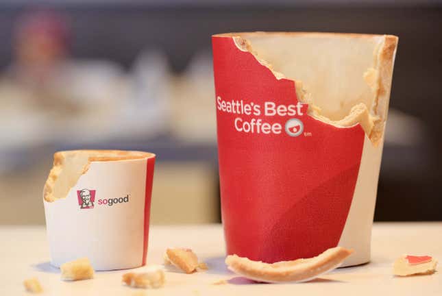 A range of 100% edible cups is in the works.