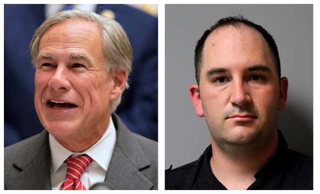 (Left) Gov. Greg Abbott (Right) Sgt. Daniel Perry