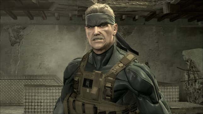 An image shows Snake from MGS4. 