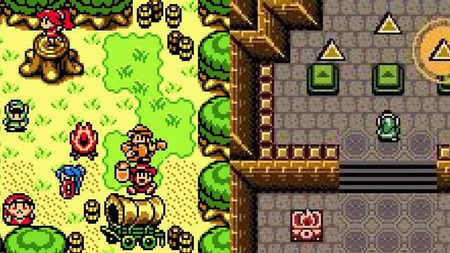 Screenshots show Link in Oracle of Ages and Season. 