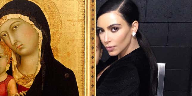 Left: From the series “The Kardashian Crop.” Right, the actual Kardashian crop.