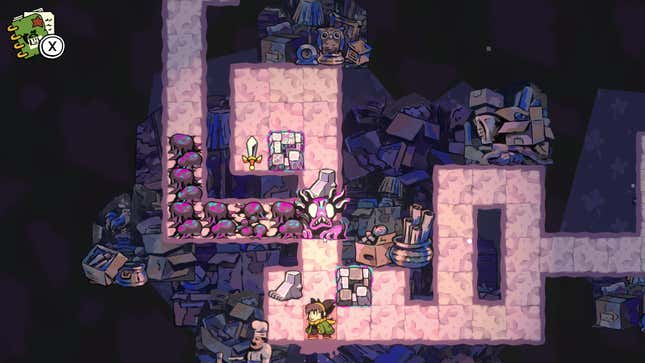 An internal scene from Arranger, with pink tiles.