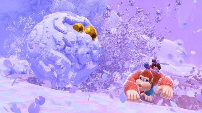 A screenshot of Donkey Kong Banaza shows off the game. 