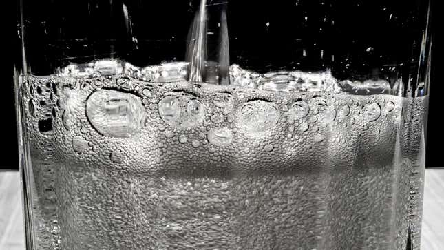 Glass of clear soda