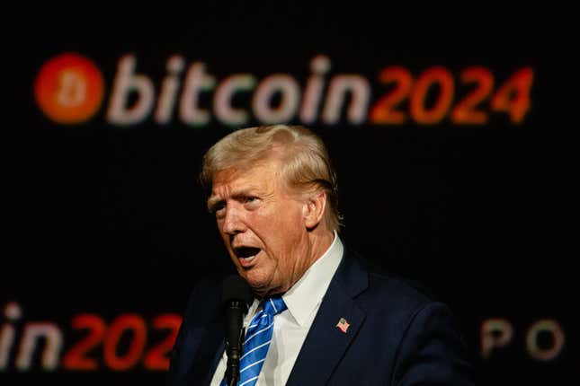 Image for article titled Bitcoin just hit a new all-time high with crypto investors bullish on Donald Trump's prospects