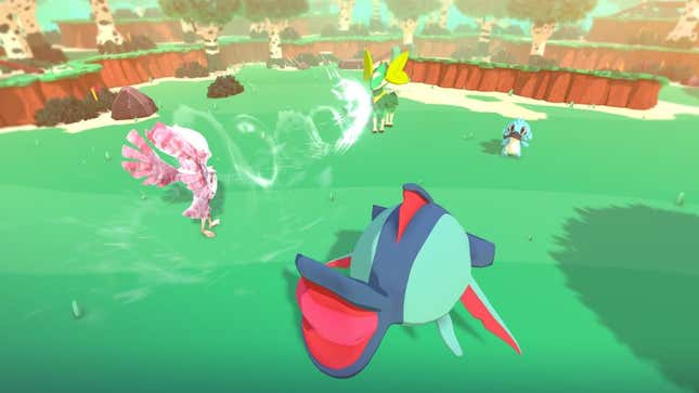 A doubles battle in Temtem.