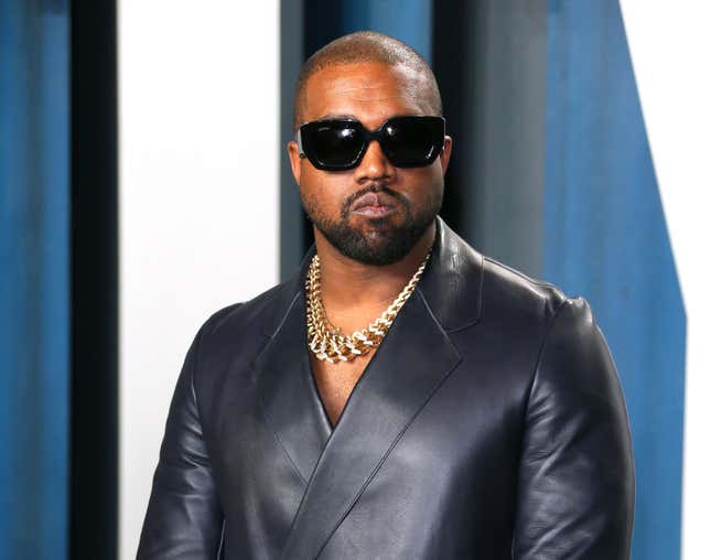 Kanye West attends the 2020 Vanity Fair Oscar Party following the 92nd annual Oscars in Beverly Hills on February 9, 2020.