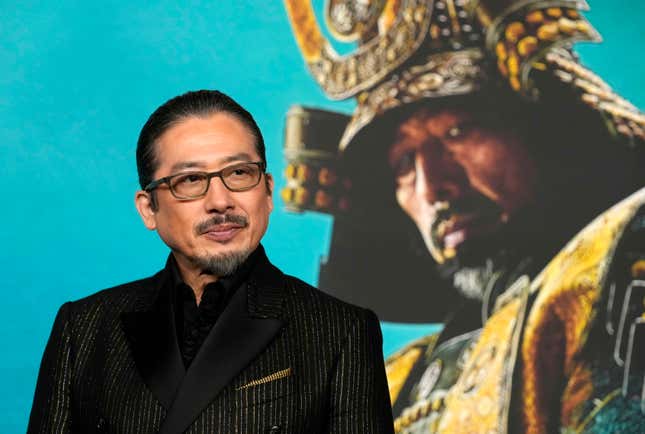 Hiroyuki Sanada, a cast member and producer of &quot;Shogun,&quot; poses at the premiere of the FX limited series at The Academy Museum, Tuesday, Feb. 13, 2024, in Los Angeles. (AP Photo/Chris Pizzello)