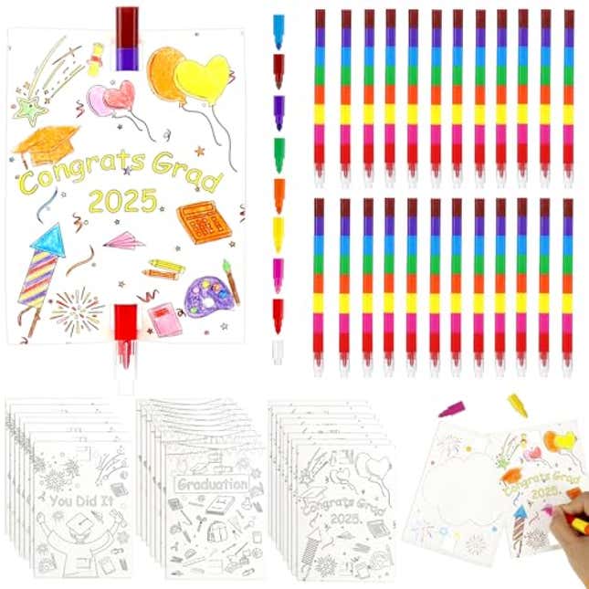 Image for article titled 24 Sets Kindergarten Graduation Gifts Coloring Cards with Stackable Colored Paint, Now 22% Off