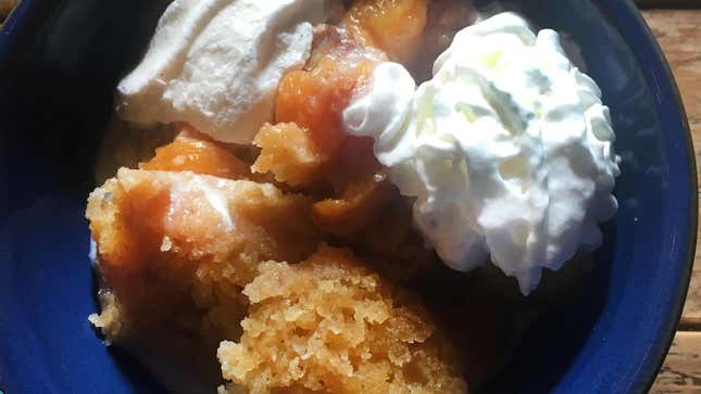 slow cooker bourbon peach cobbler