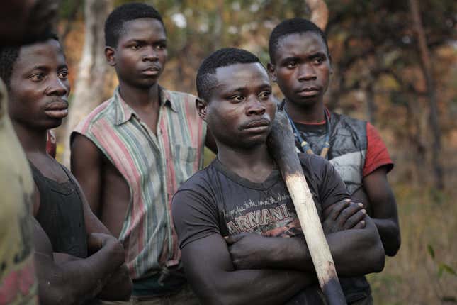 Loggers in Katanga province in the DRC.