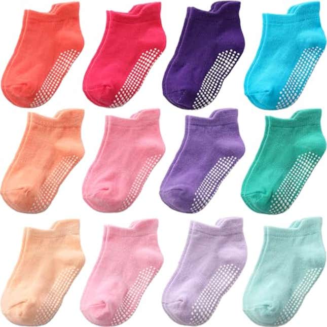 Image for article titled Aroveea Baby Toddler Socks Grip Non Slip Boys Girls Cotton 12 Pack for 1-3T Kids Ankle Cute Socks 6M-7Years, Now 20% Off