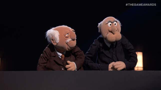 An image shows two Muppets as seen at the Game Awards. 