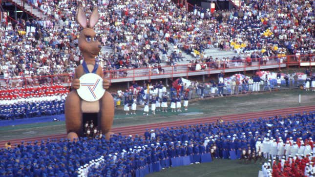 A photo of Matilda the Kangaroo in Australia. 