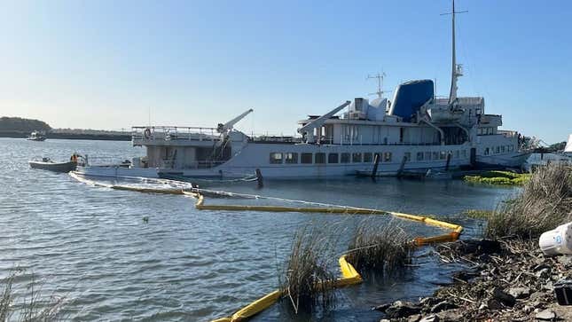 A photo of the sunken Aurora cruise ship