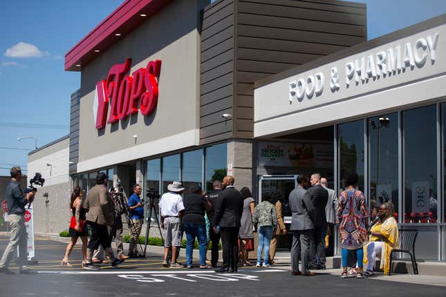 Select members of the community, employees and media take a tour of the renovated Tops Friendly Market on Thursday, July 14, 2022, in Buffalo, N.Y.