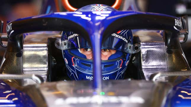 A photo of Alex Albon in his Williams F1 Car. 