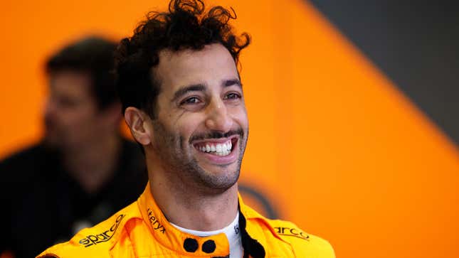 A photo of Daniel Ricciardo in his McLaren team wear. 