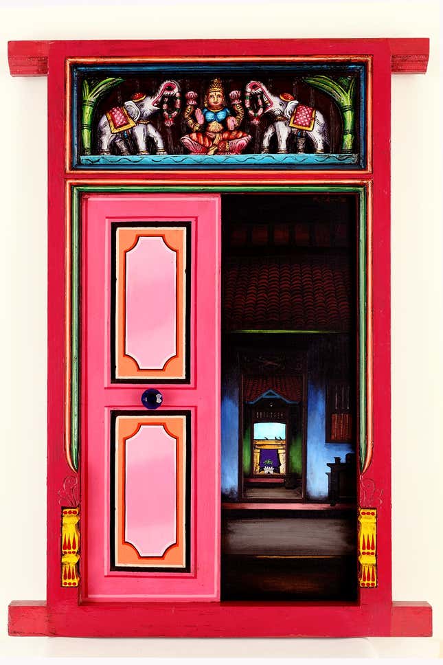 Santhanakrishnan-door-painting-India