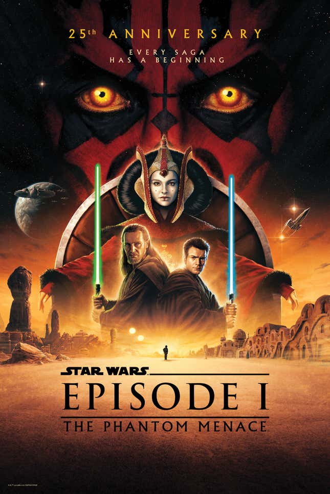 Image for article titled Star Wars: The Phantom Menace&#39;s Official 25th Anniversary Poster Is Now Available