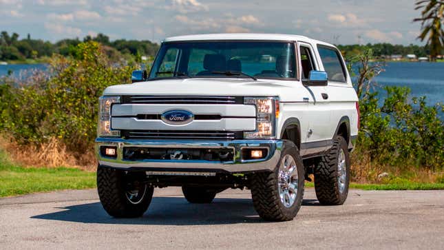 Image for article titled How Do You Feel About This Bronco With A Super Duty Face, That Looks Like A Photoshop But Actually Exists?