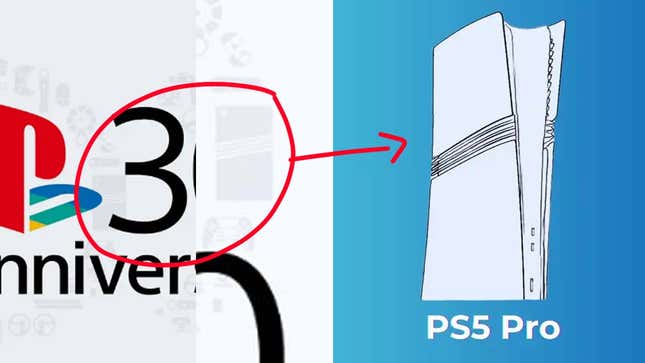 An image compares tiny icons to the reported PS5 Pro design. 