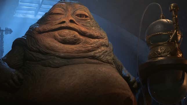 Jabba the Slugg, winking at the camera.