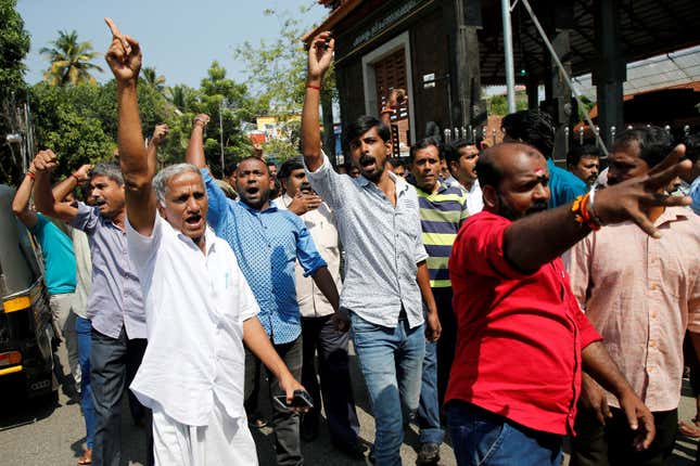 Protesters in Kochi on Jan. 02.