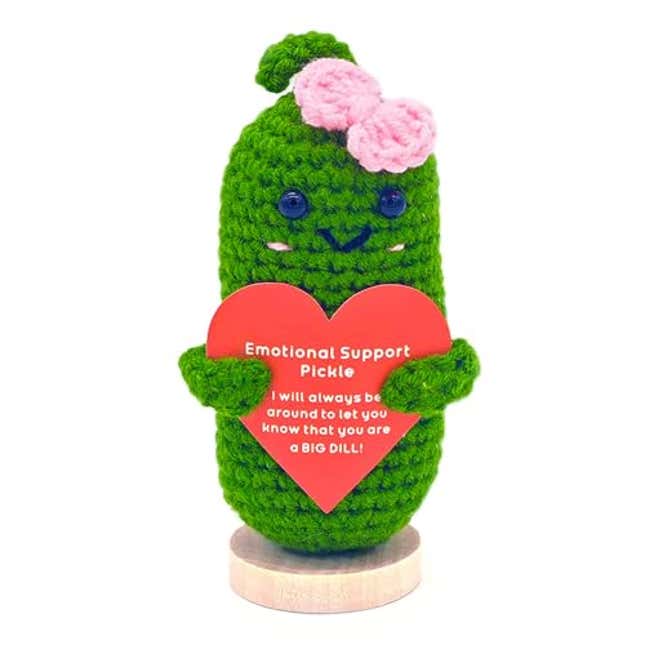 Image for article titled Handmade Mini Funny Positive Emotional Support Pickle, Now 13% Off