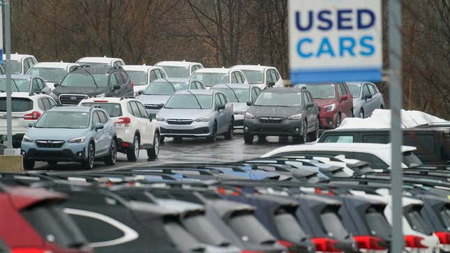 Photo of vehicles in a used car lot