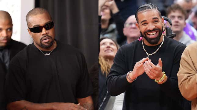 Image for article titled Strange? Kanye West Wants His Rival Drake To Do This For Him After He Dies