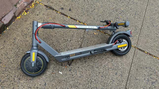Shell e-scooter folded up