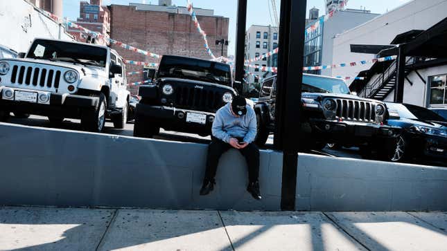 A car dealership stands in Manhattan on October 28, 2021 in New York City.